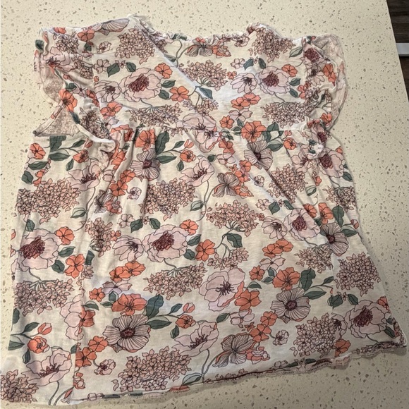 Lucky Brand Floral Blouse - Cream and Pink - Picture 3 of 3